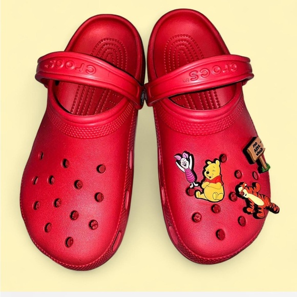 Red Clogs with Cartoon Characters - Picture 2 of 4